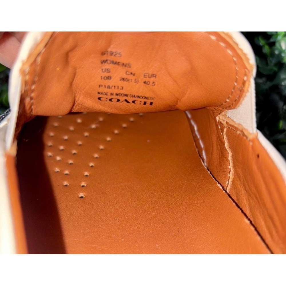 Coach Womens White Leather Celestial Star Sequin Slip On Sneaker G1925 Size 10B - Picture 2 of 6